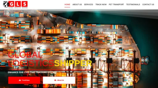 Scam Website Screenshot Globallogisticsshipper.com