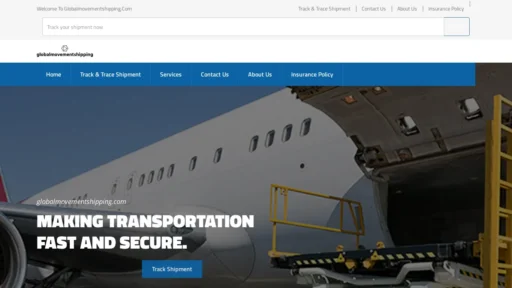Scam Website Screenshot Globalmovementshipping.com