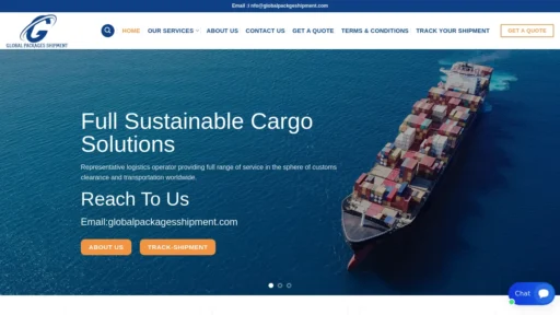 Scam Website Screenshot Globalpackagesshipment.com