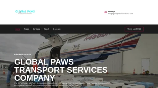 Scam Website Screenshot Globalpawstransport.com