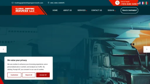 Scam Website Screenshot Globalshippingservicesllc.com