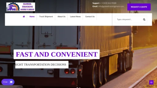 Scam Website Screenshot Globaltrackingmore.com