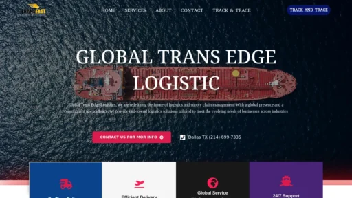 Scam Website Screenshot Globaltransedgelogistics.com