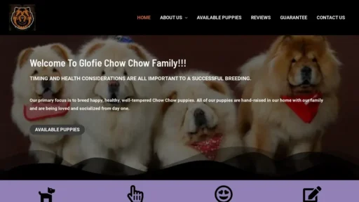 Scam Website Screenshot Glofiechowchowfamily.com