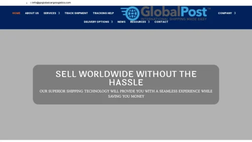 Scam Website Screenshot Goglobalcargologistics.com