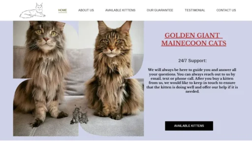 Scam Website Screenshot Goldenmaincooncats.com