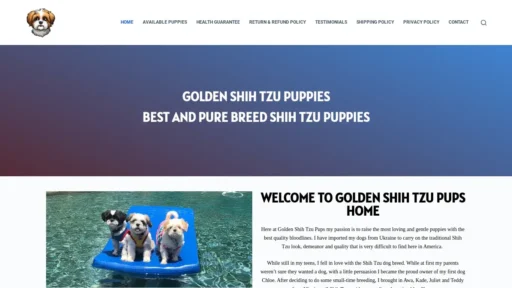 Scam Website Screenshot Goldenshihtzupups.com
