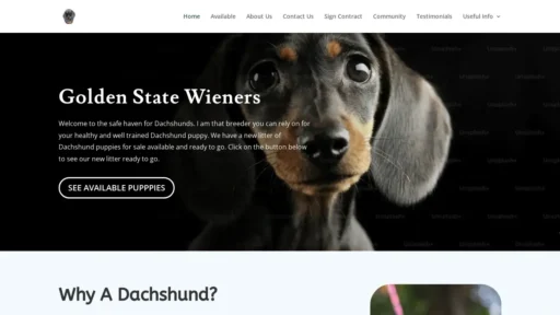 Scam Website Screenshot Goldenstatewieners.com