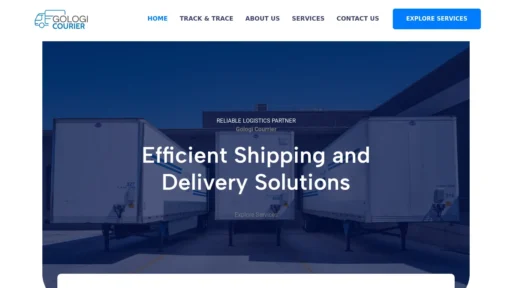 Scam Website Screenshot Gologicourier.com