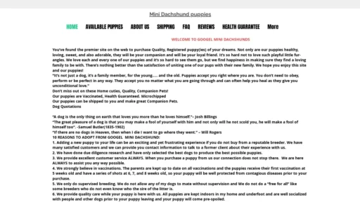Scam Website Screenshot Googeldachshunds.online