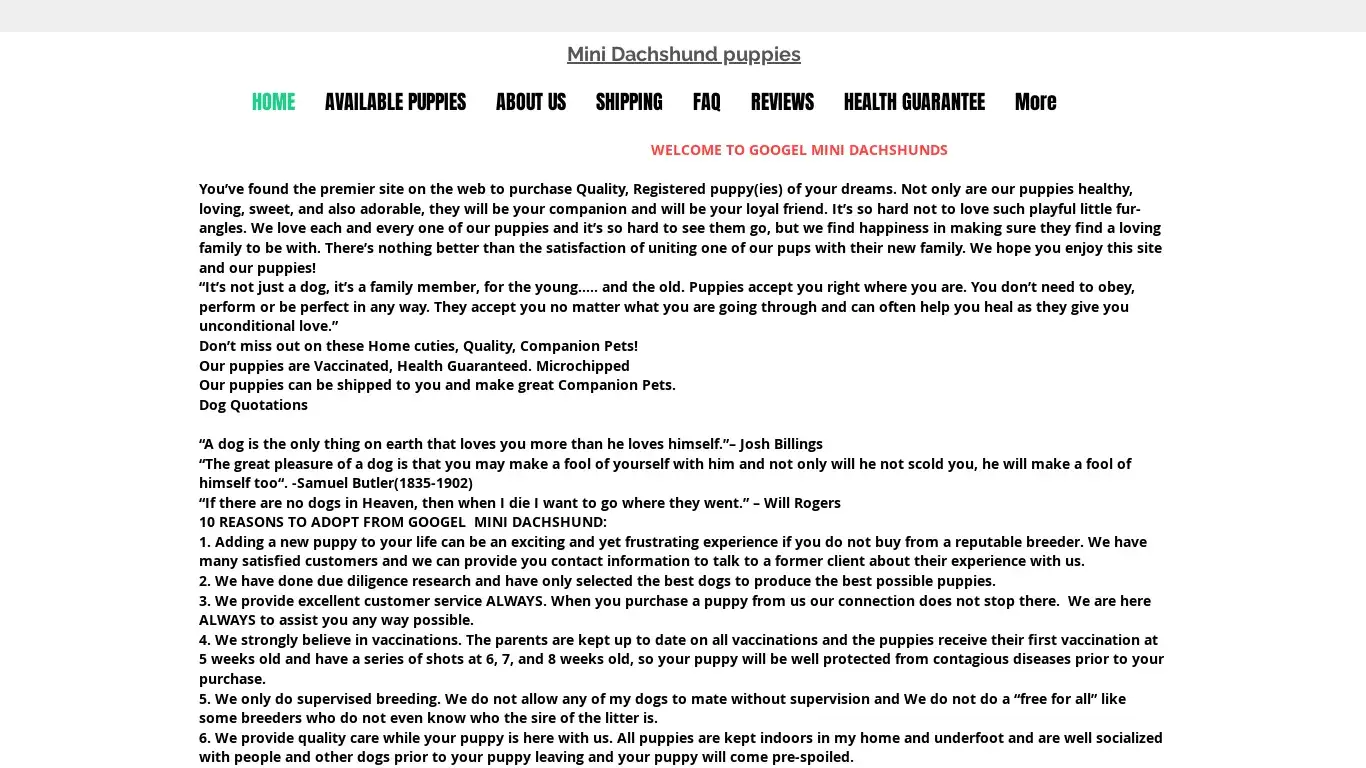 is HOME | Dachshunds legit? screenshot