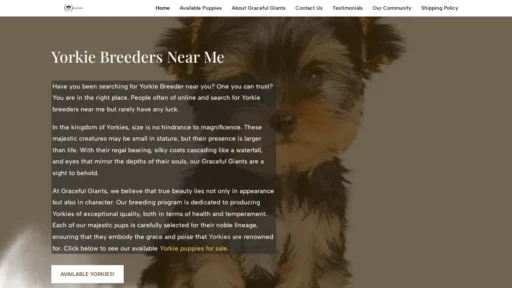Scam Website Screenshot Gracefulgiants.com