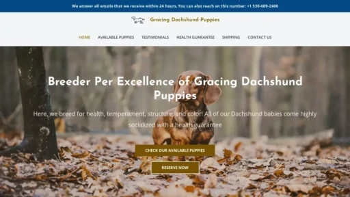 Scam Website Screenshot Gracingdachshundpuppies.com