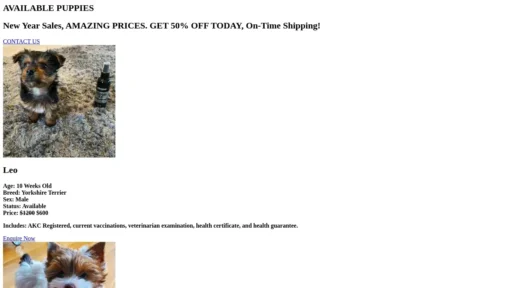 Scam Website Screenshot Grannypuppies.com