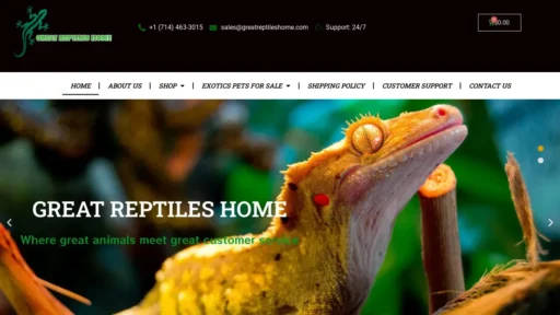 Scam Website Screenshot Greatreptileshome.com