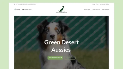 Scam Website Screenshot Greendessertaussies.com
