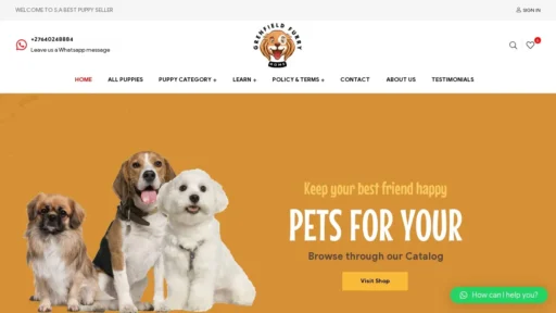 Scam Website Screenshot Greenfieldfurryhome.com