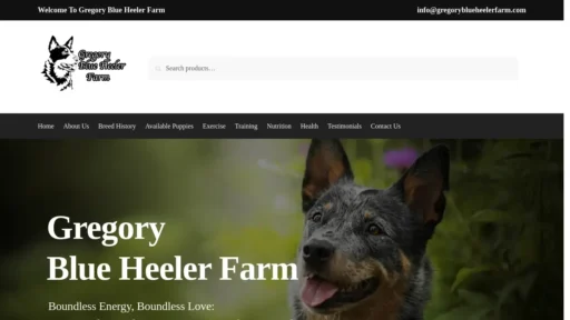 Scam Website Screenshot Gregoryblueheelerfarm.com