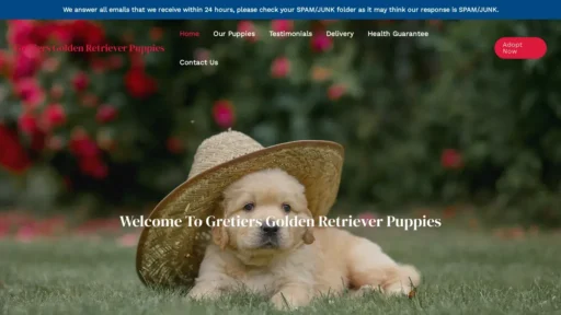 Scam Website Screenshot Gretiersgoldenretrieverpuppies.com