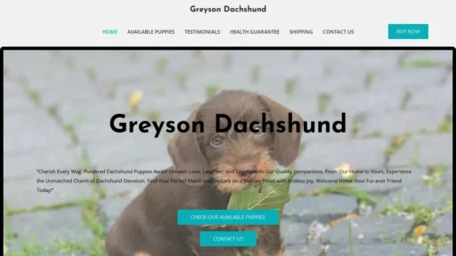Scam Website Screenshot Greysondachshund.com