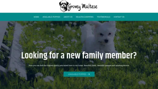 Scam Website Screenshot Groveymaltesepups.com