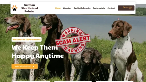 Scam Website Screenshot Gsppups.com