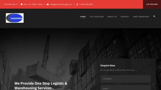 Scam Website Screenshot Guaranteedcargo.com