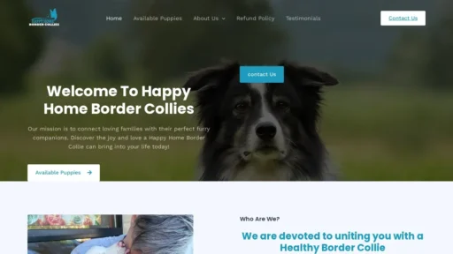 Scam Website Screenshot Happyhomebordercollies.com