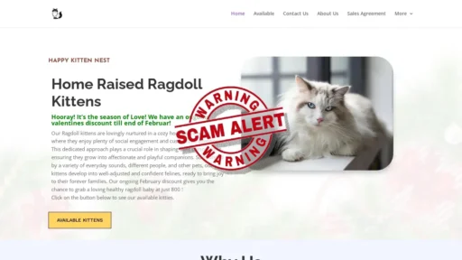 Scam Website Screenshot Happykittenest.com