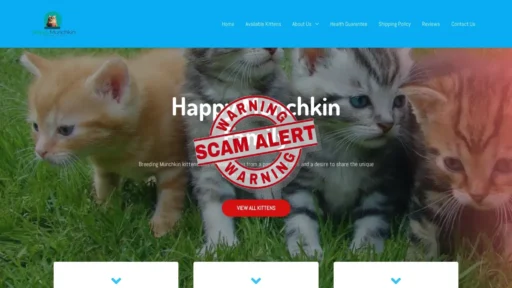 Scam Website Screenshot Happymunchkinfamily.com