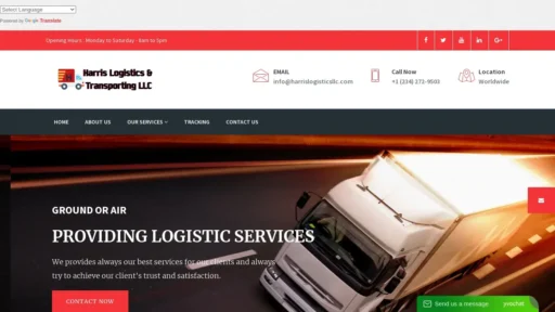 Scam Website Screenshot Harrislogisticsllc.com