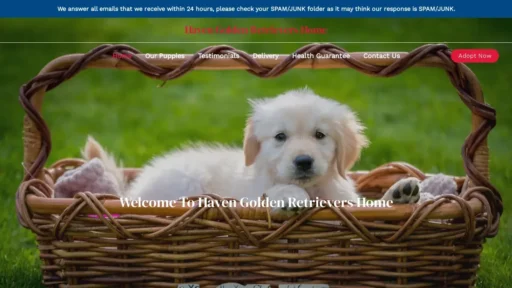 Scam Website Screenshot Havengoldenretrievershome.com