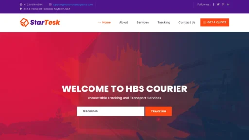 Scam Website Screenshot Hbscourierlogistics.com