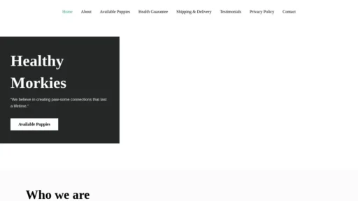 Scam Website Screenshot Healthymorkiehomes.com