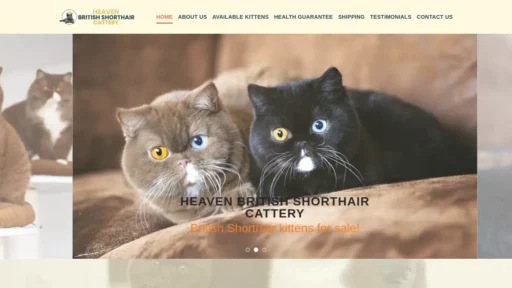 Scam Website Screenshot Heavenbritishshorthaircattery.com