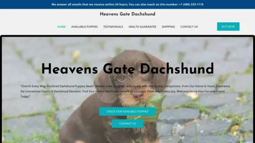Scam Website Screenshot Heavensgatedachshund.com