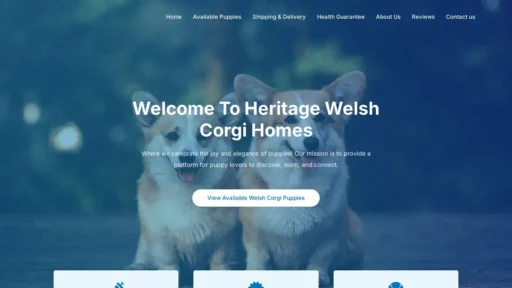 Scam Website Screenshot Heritagewelshcorgihomes.com