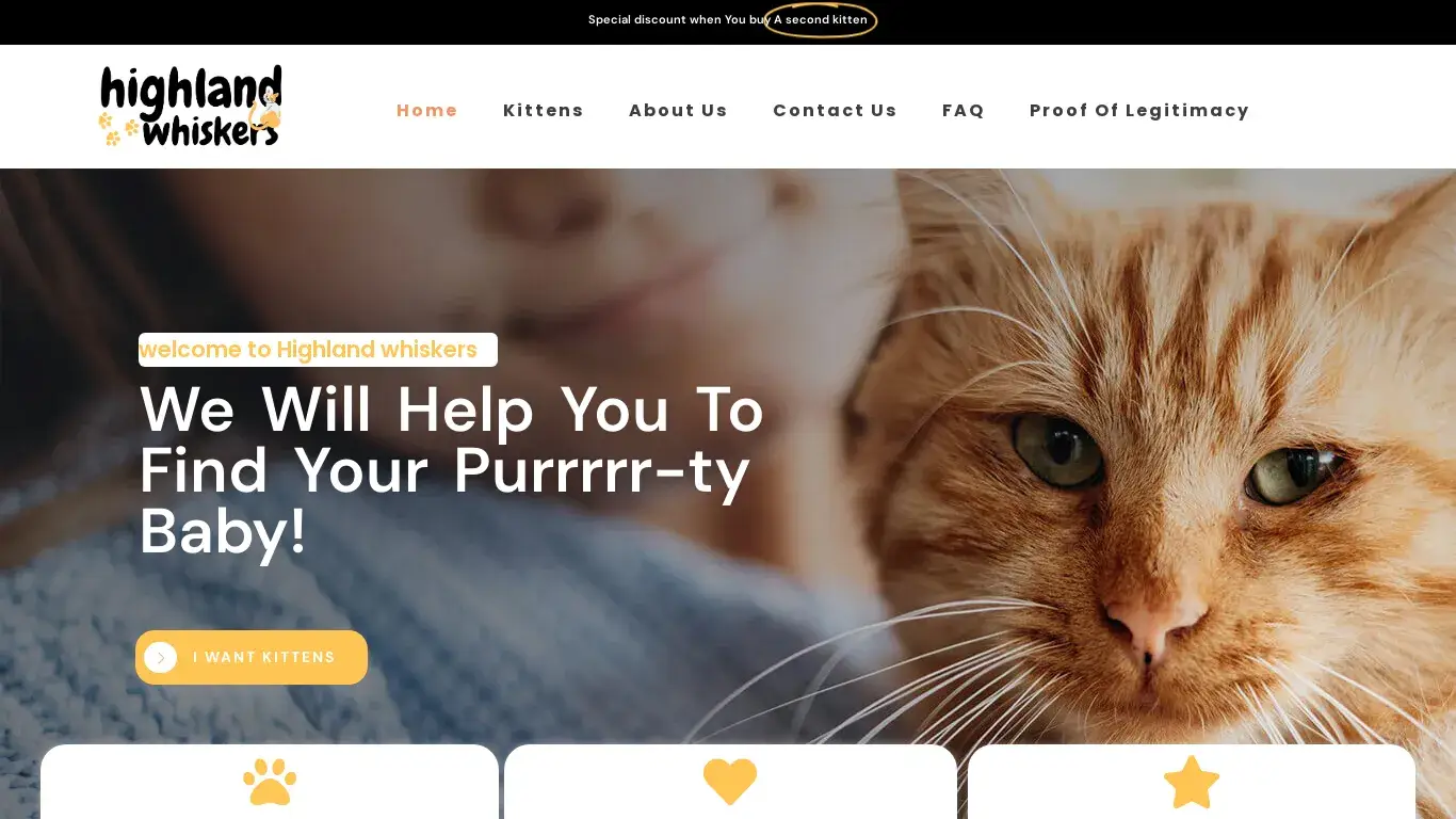 is Scottish Fold Kittens And Cats Adoption | Highland Whiskers legit? screenshot