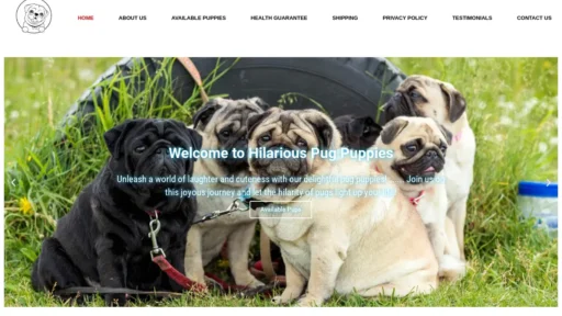 Scam Website Screenshot Hilariouspugpuppies.com