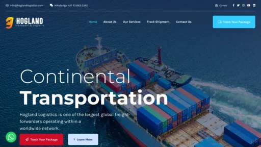 Scam Website Screenshot Hoglandlogisticsinc.com
