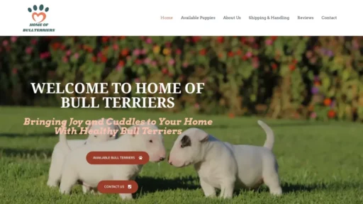 Scam Website Screenshot Homeofbullterriers.com
