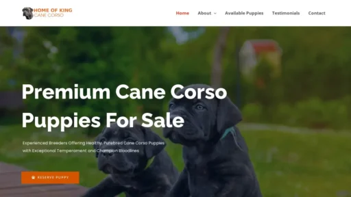 Scam Website Screenshot Homeofkingcanecorso.com