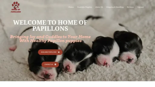 Scam Website Screenshot Homeofpapillons.com