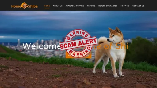Scam Website Screenshot Homeofshiba.com