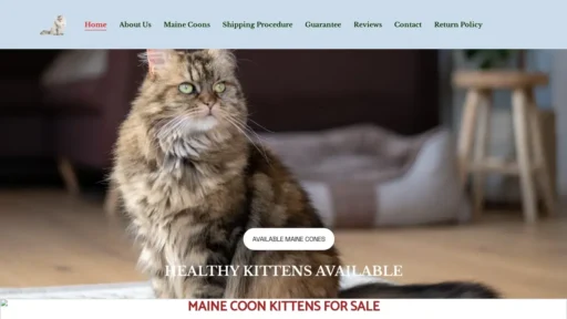 Scam Website Screenshot Homeyourmaincoons.com