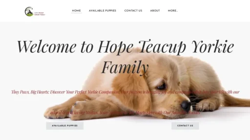 Scam Website Screenshot Hopeteacupyorkiehome.com