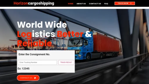 Scam Website Screenshot Horizoncargoshipping.com