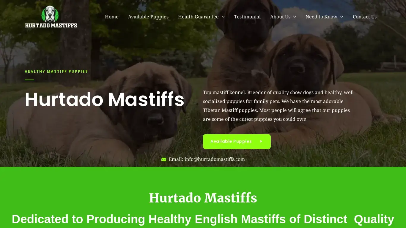 is hurtadomastiffs.com – MASTIFF PUPPIES HOME legit? screenshot