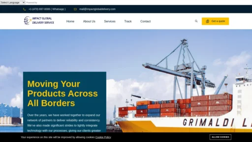 Scam Website Screenshot Impactglobaldelivery.com