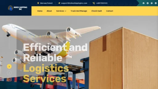 Scam Website Screenshot Indexshippinginc.com